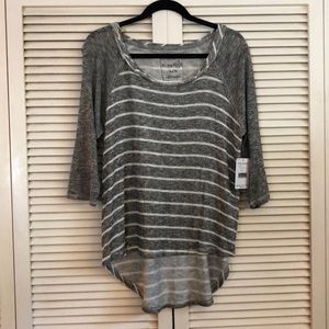 Free People Heather Gray Stripe Sweater